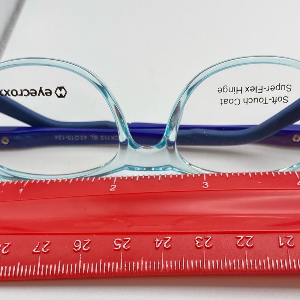 Childs Eyeglasses Eyecroxx ECL113 BL size 43-14-124 Blue Crystal Plastic - Picture 5 of 6